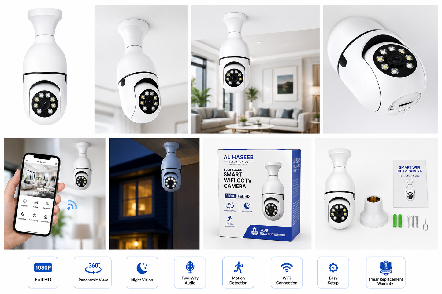 Smart WiFi PTZ Security Camera – 360° Full HD Home Surveillance--V380 PRO